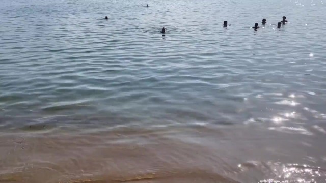 Naked Monika Fox Swims In The Sea And Walks Along The Beach On A Public Beach