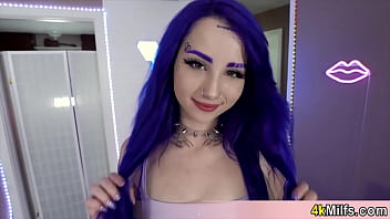 Blue Haired Cute And Skinny GF Dont Mind If I Record Our Quickie Fuck Sessions In Pov Style